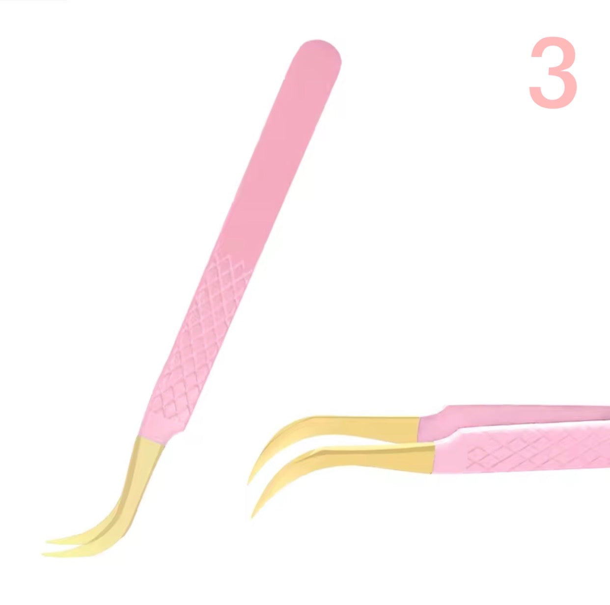 Pincettes à cils en acier inoxydable rose