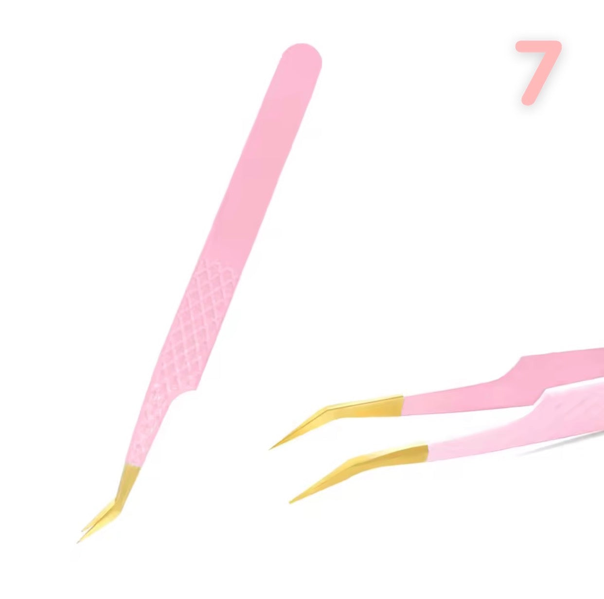 Pincettes à cils en acier inoxydable rose