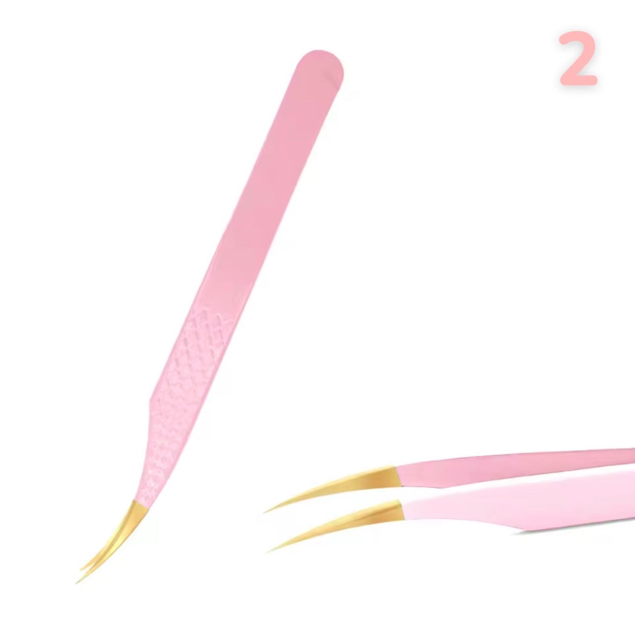 Pincettes à cils en acier inoxydable rose