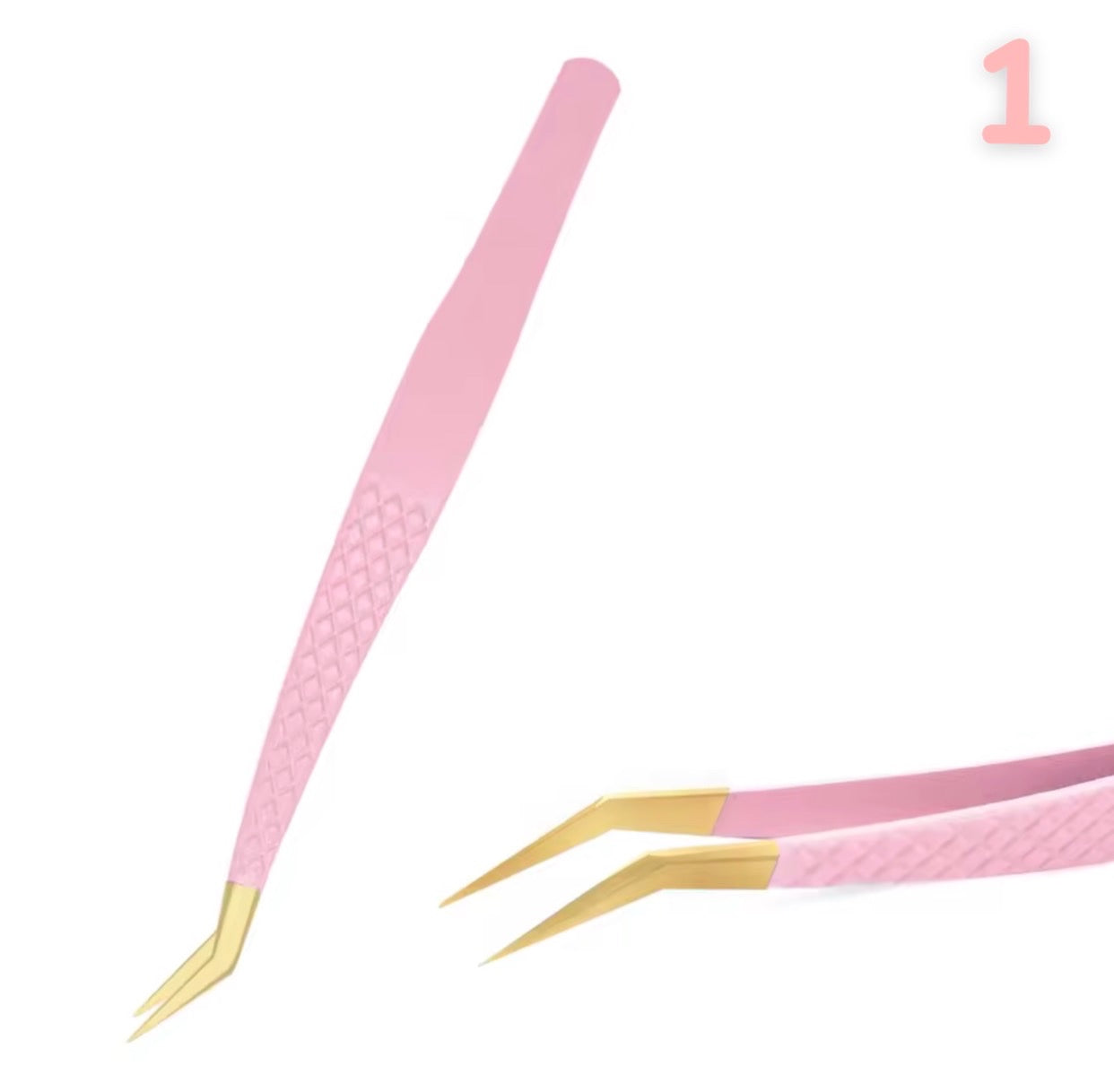 Pincettes à cils en acier inoxydable rose