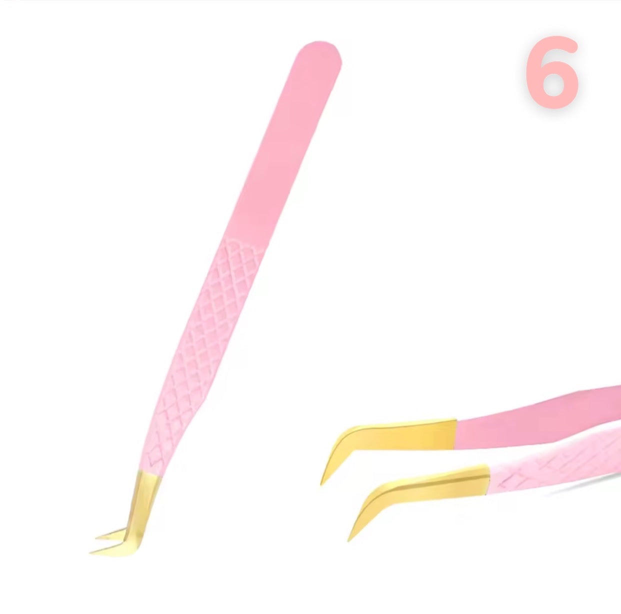 Pincettes à cils en acier inoxydable rose